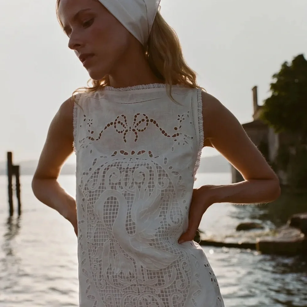 DÔEN Lucina Heirloom Mini Dress in Salt - Picture 3 of 7